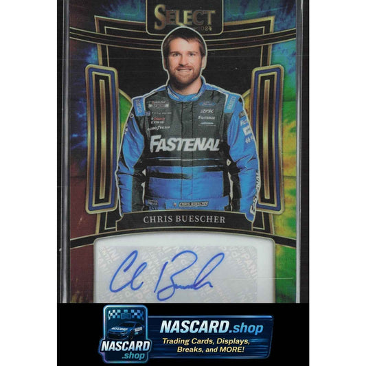 2024 Panini Select #S-CBC Chris Buescher Signatures Tie-Dye Prizms #/25
