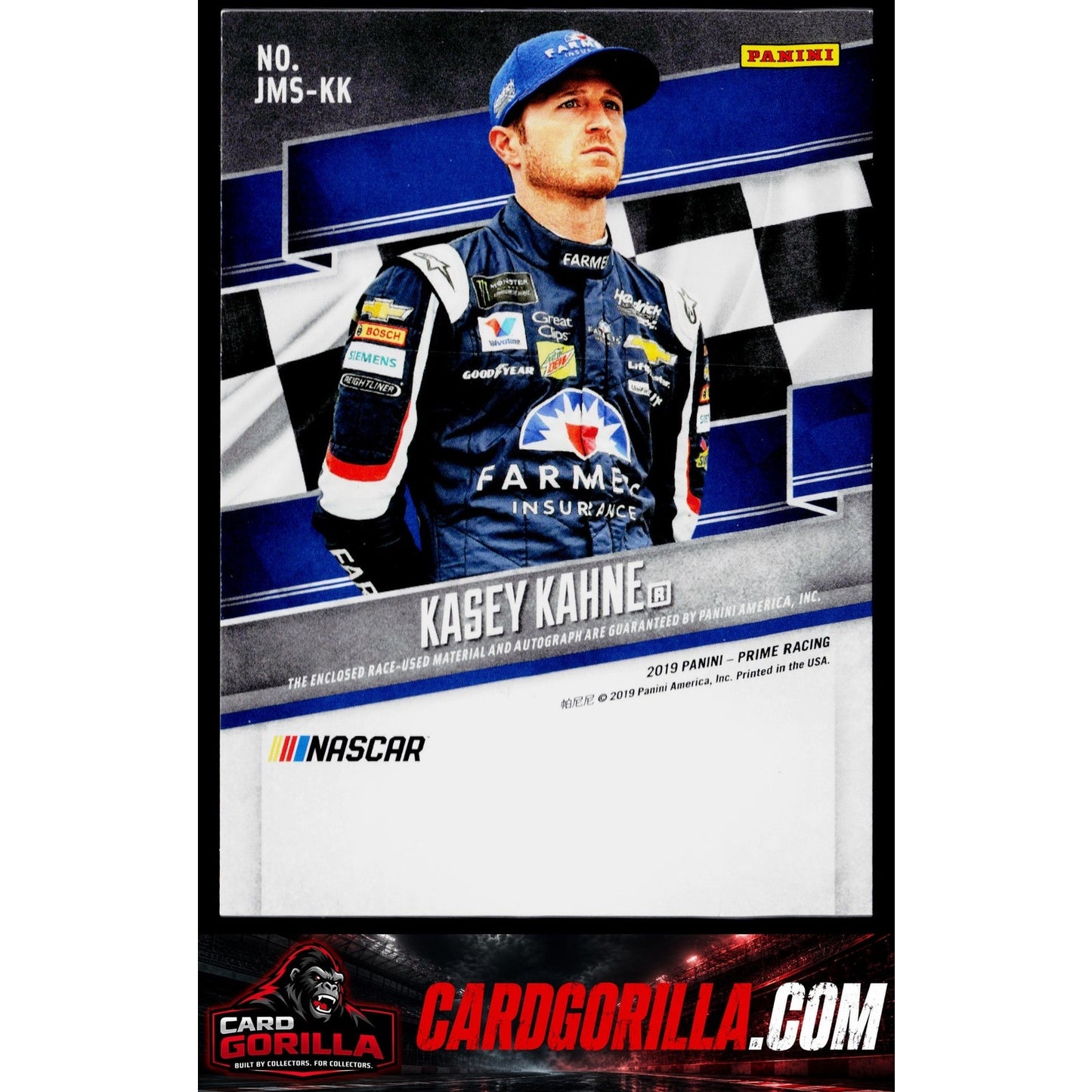2019 Panini Prime #JMS-KK Kasey Kahne Jumbo Material Signatures Tire #/99