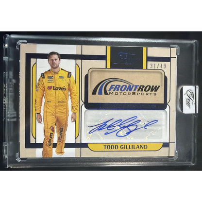 2025 Panini Turn Four NASCAR Todd Gilliland Center Stage Signatures Blue /49