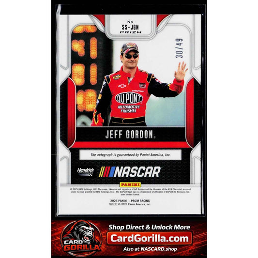 2025 Panini Prizm #SS-JGN Jeff Gordon Sensational Signatures Blue #/49