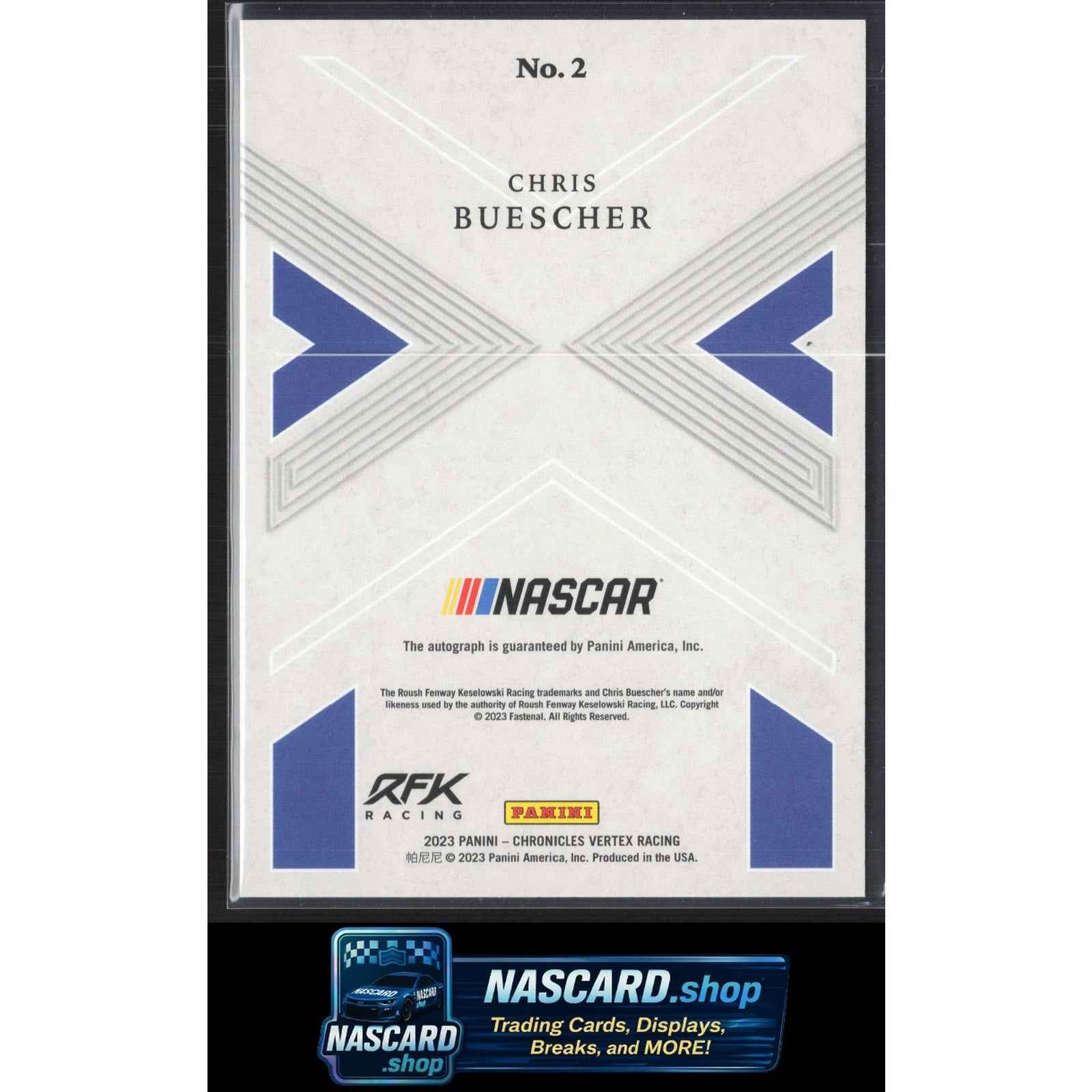 2023 Panini Chronicles #2 Chris Buescher Vertex Autographs