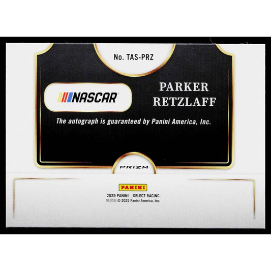 2025 Panini Select #TAS-PRZ Parker Retzlaff Trackside Action Signatures