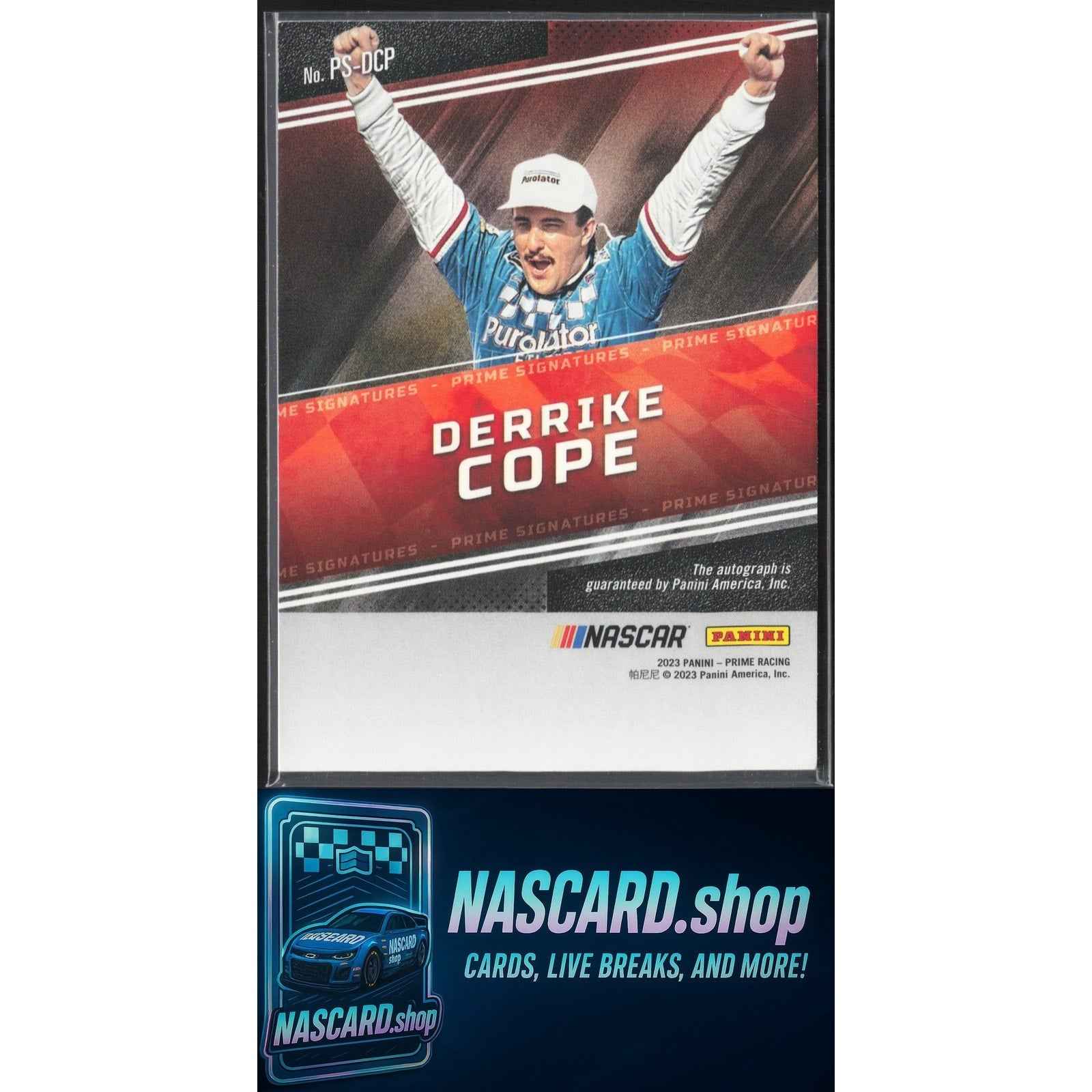 2023 Panini Prime #PS-DCP Derrike Cope Prime Signatures #/49