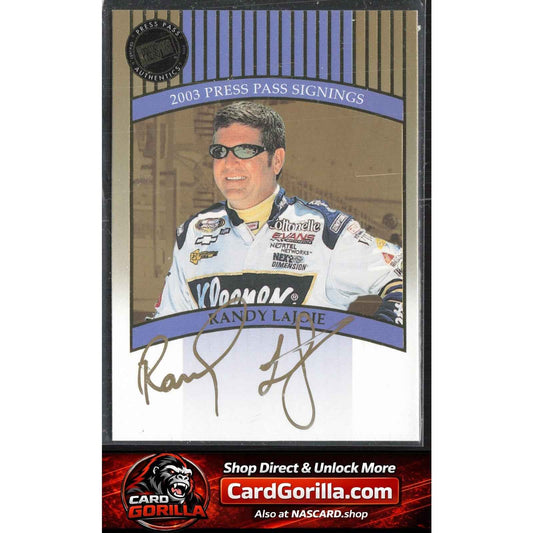2002 Press Pass #NNO Randy Lajoie Signings Gold #/50