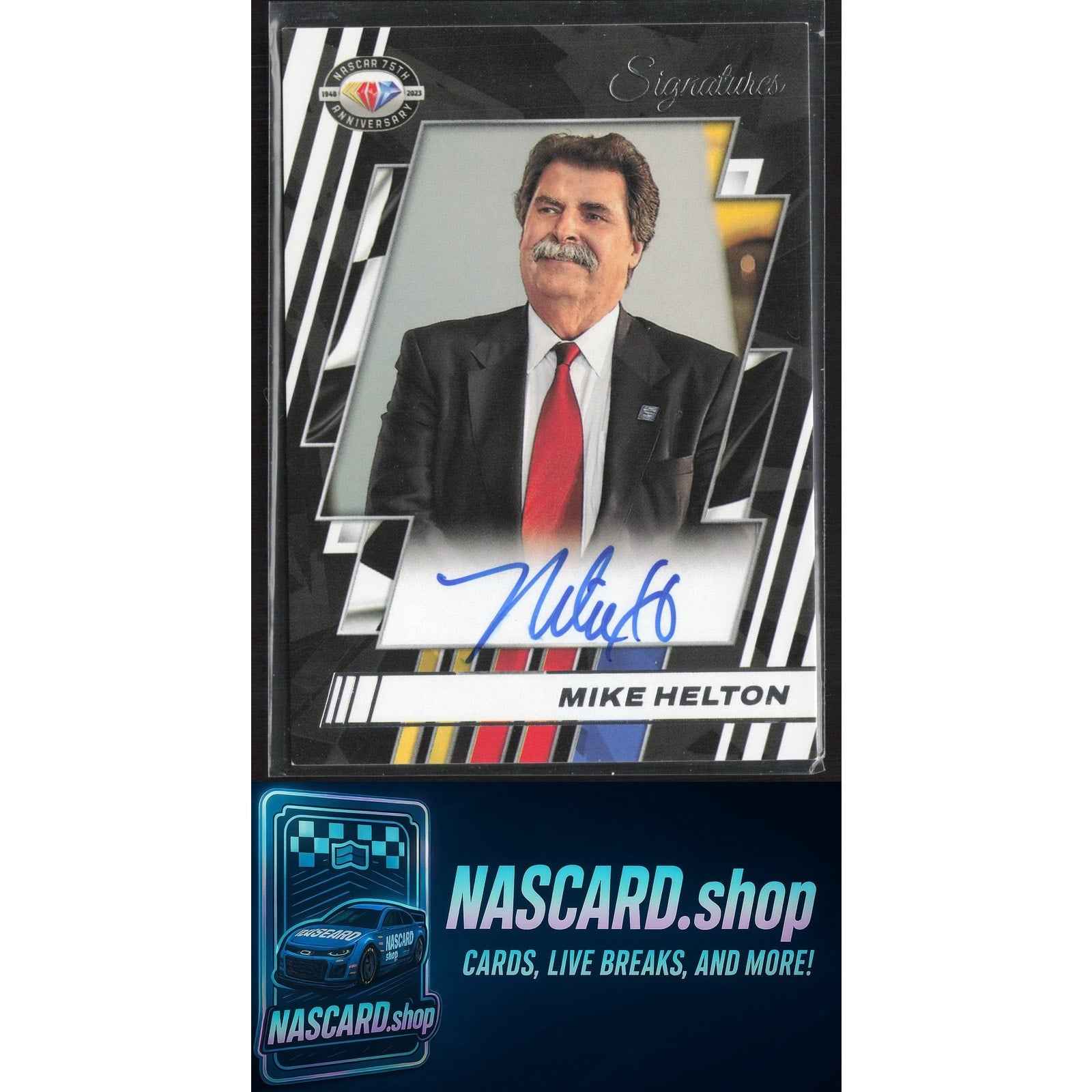 2023 Panini National Treasures Mike Helton NASCAR 75th Anniversary Signatures