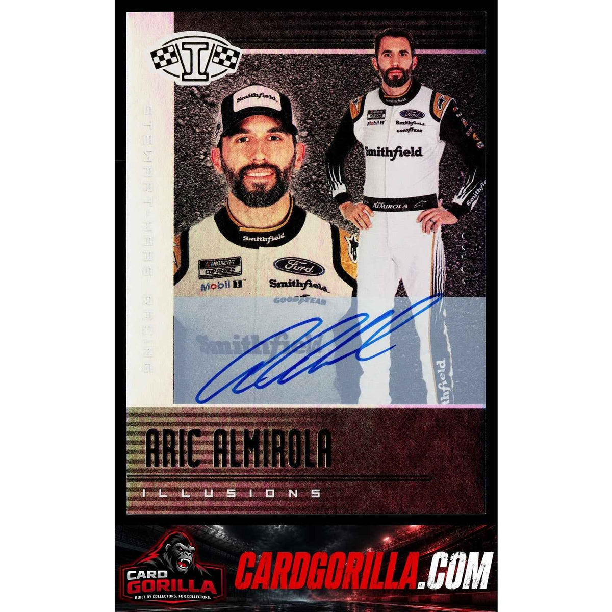 2020 Panini Chronicles #14 Aric Almirola Illusions Autographs Gold #/10