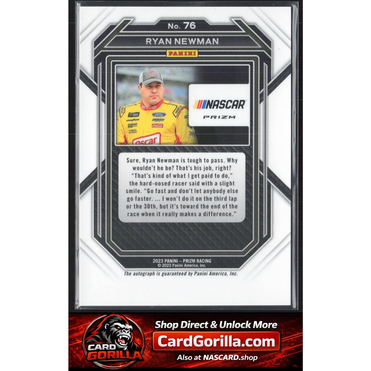 2023 Panini Prizm #76 Ryan Newman Silver Prizm Signatures