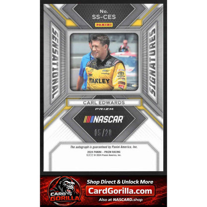 2024 Panini Prizm #SS-CES Carl Edwards Sensational Signatures Mojo #/20