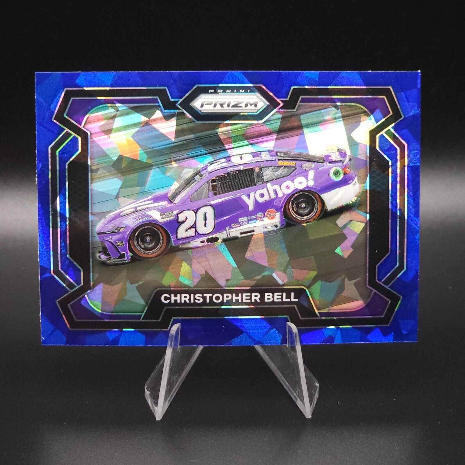 2024 Panini Prizm Racing Rides Blue Cracked Ice #97 Christopher Bell - NASCARD.shop