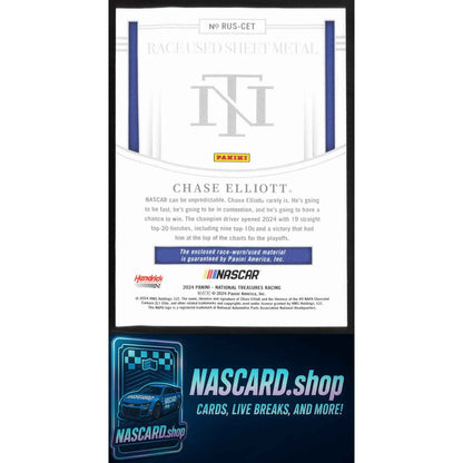 2024 Panini National Treasures #RUS-CET Chase Elliott Race Used Sheet Metal #/99