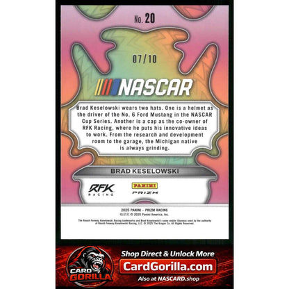 2025 Panini Prizm #20 Brad Keselowski Groovy Gold #/10