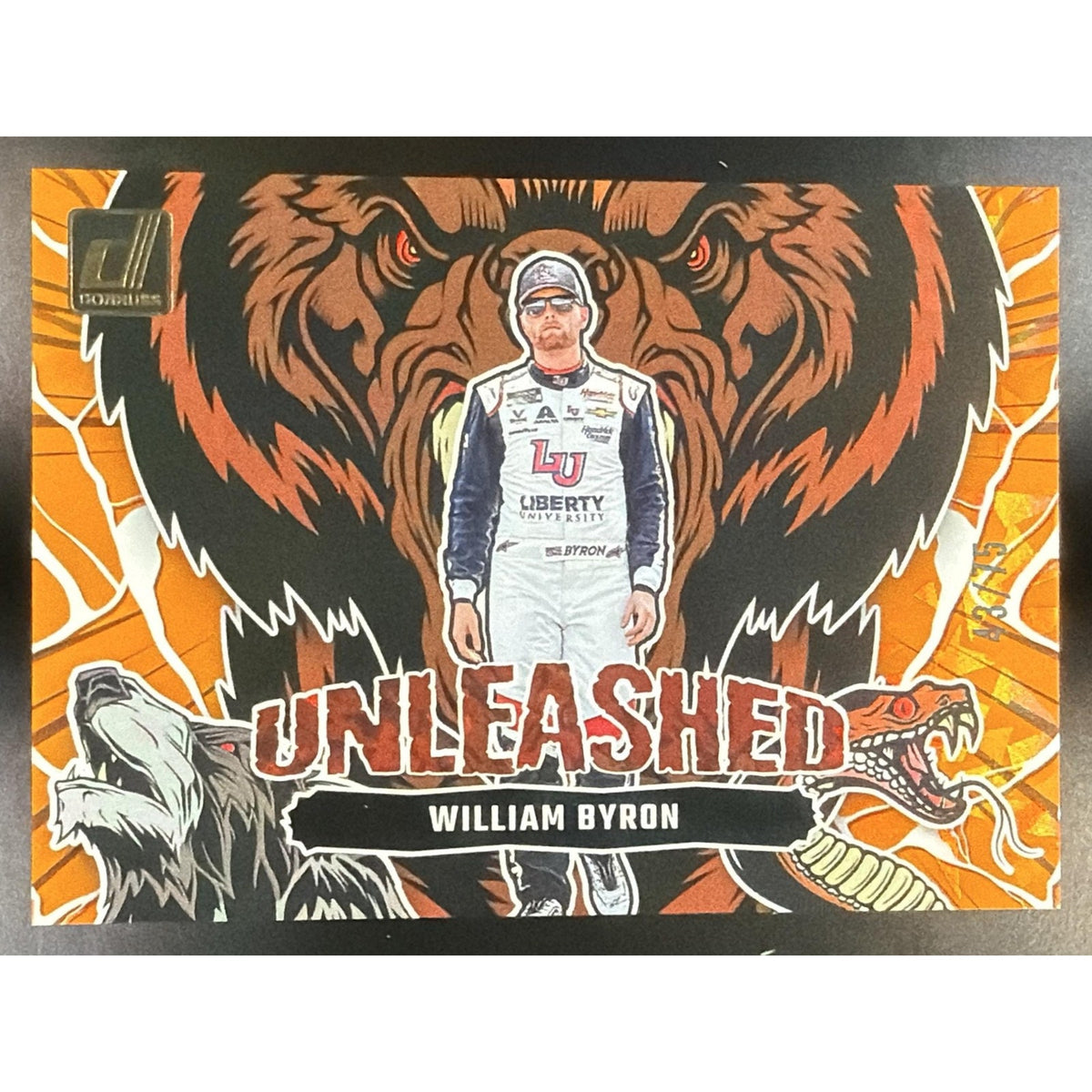 2024 Panini Donruss William Byron #1 Unleashed Orange Ice 43/75