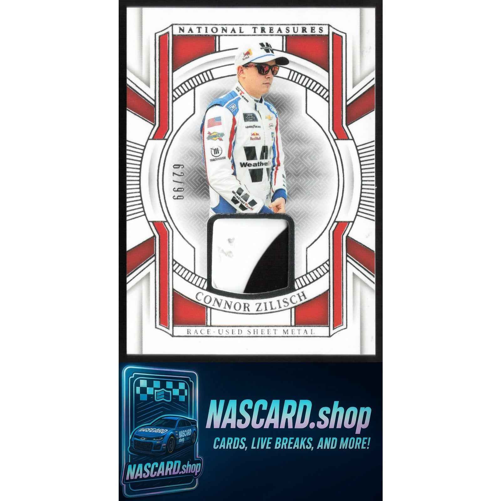 2025 National Treasures Connor Zilisch Race Used Sheet Metal #/99 2 Color