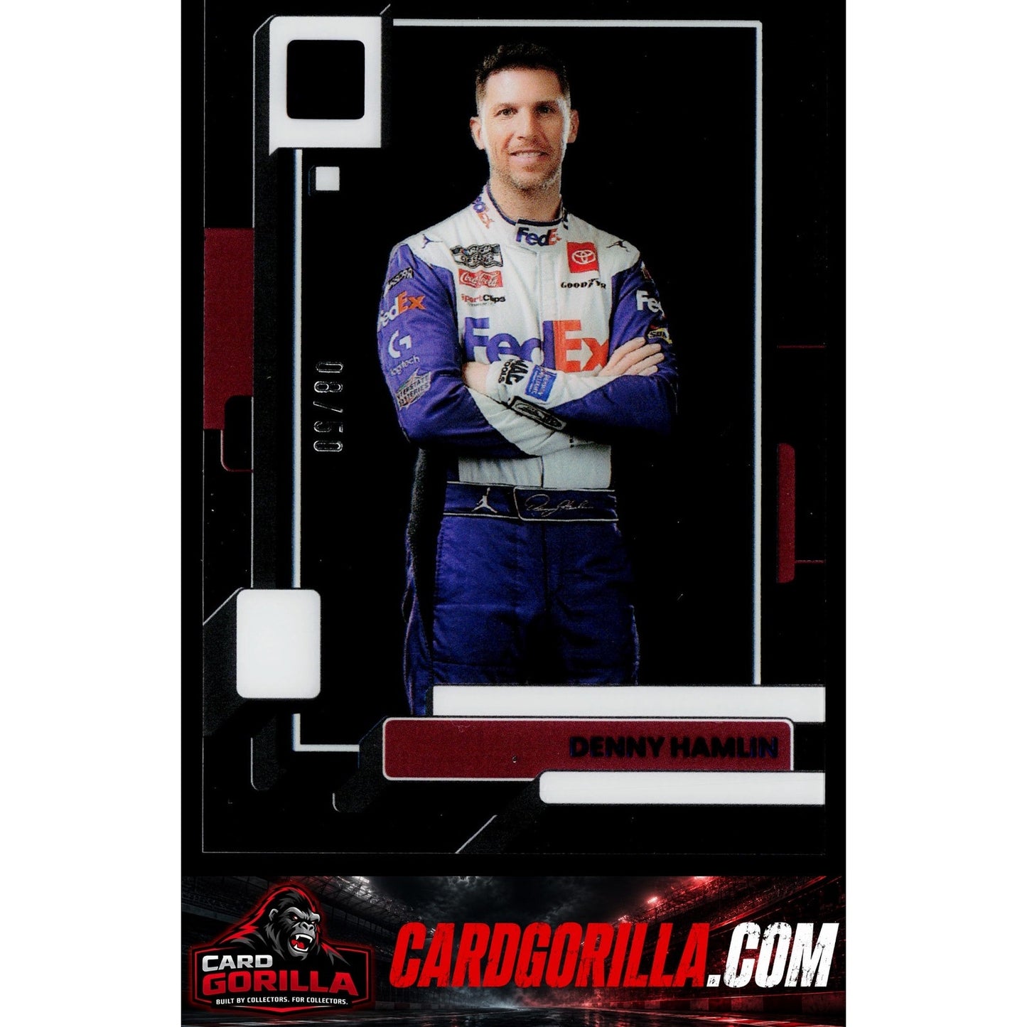 2023 Panini Chronicles #16 Denny Hamlin Clearly Donruss Blue #/50
