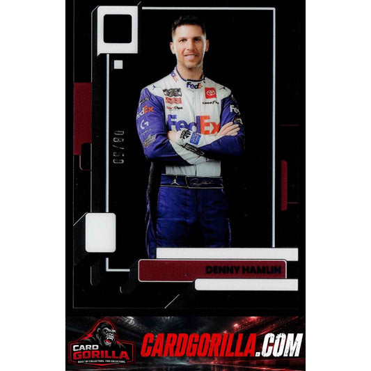 2023 Panini Chronicles #16 Denny Hamlin Clearly Donruss Blue #/50