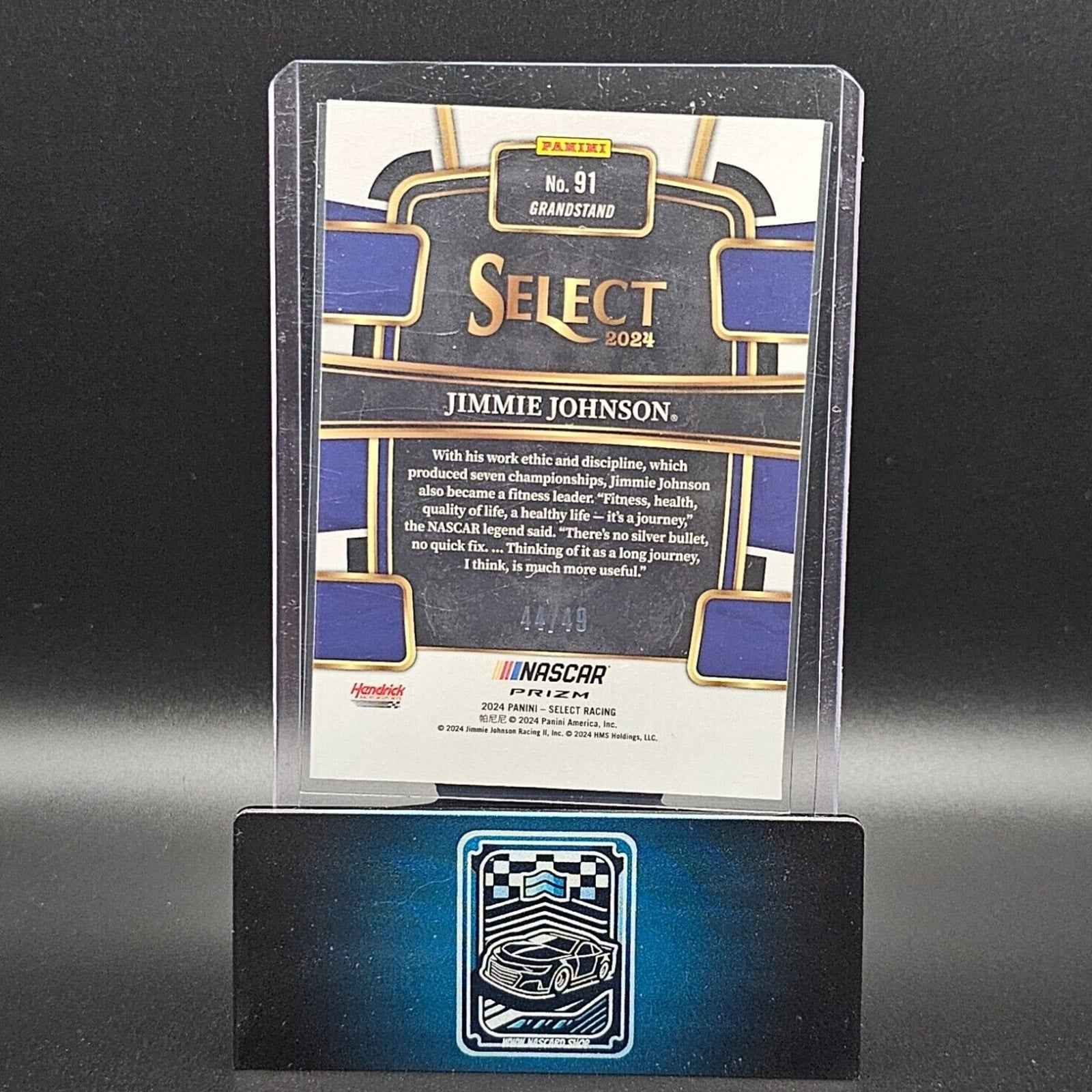2024 Panini Select - Grandstand Black and Blue Prizm #91 Jimmie Johnson /49 - NASCARD.shop