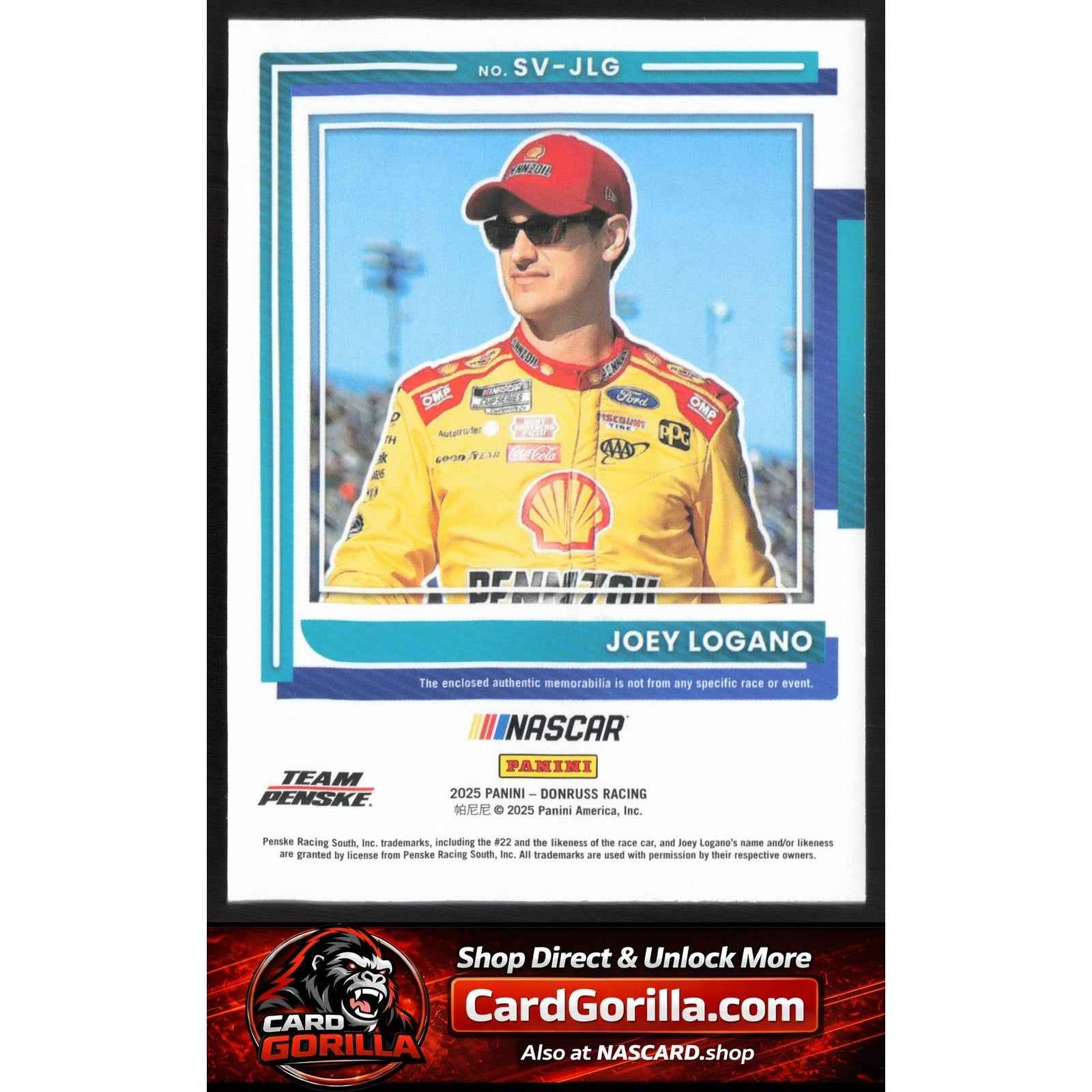 2025 Donruss #SV-JLG Joey Logano Souvenir Swatches