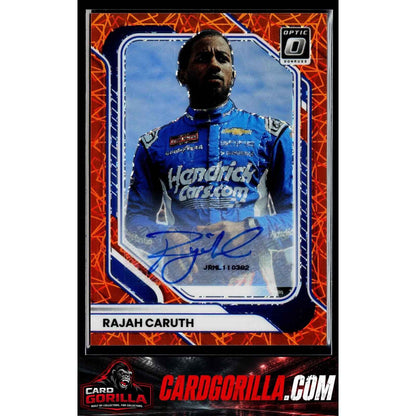 2026 Donruss #32 Rajah Caruth Optic Signatures Orange Velocity