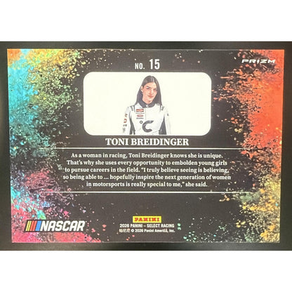 2026 Panini Select NASCAR Toni Breidinger #15 Black Color Blast
