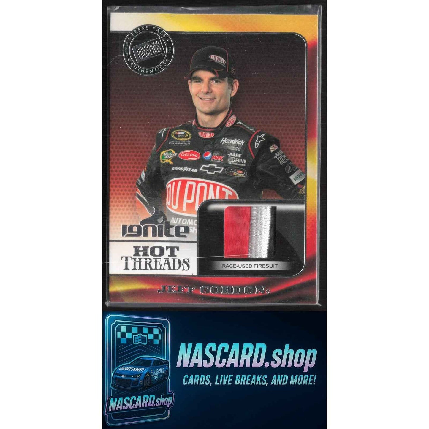 2013 Press Pass Ignite #HT-JG2 Jeff Gordon Hot Threads Silver