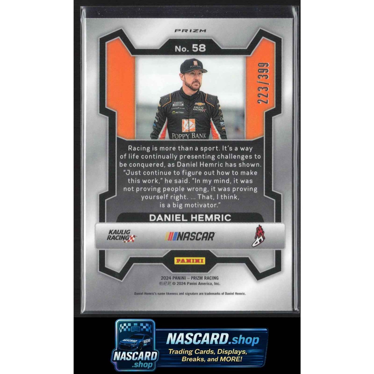 2024 Panini Prizm #58 Daniel Hemric Pulsar #/399