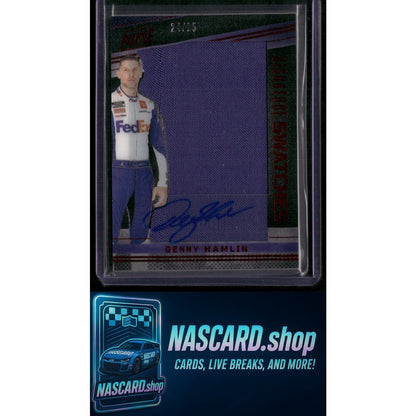Denny Hamlin 2023 Prime Signature Swatches Red #/25 - Card Gorilla
