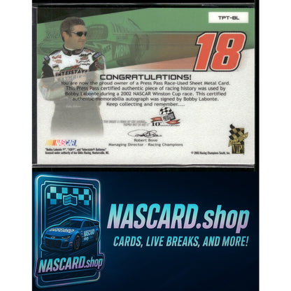 2003 Press Pass VIP Vault Bobby Labonte Tradin' Paint Teams Autographs - Card Gorilla