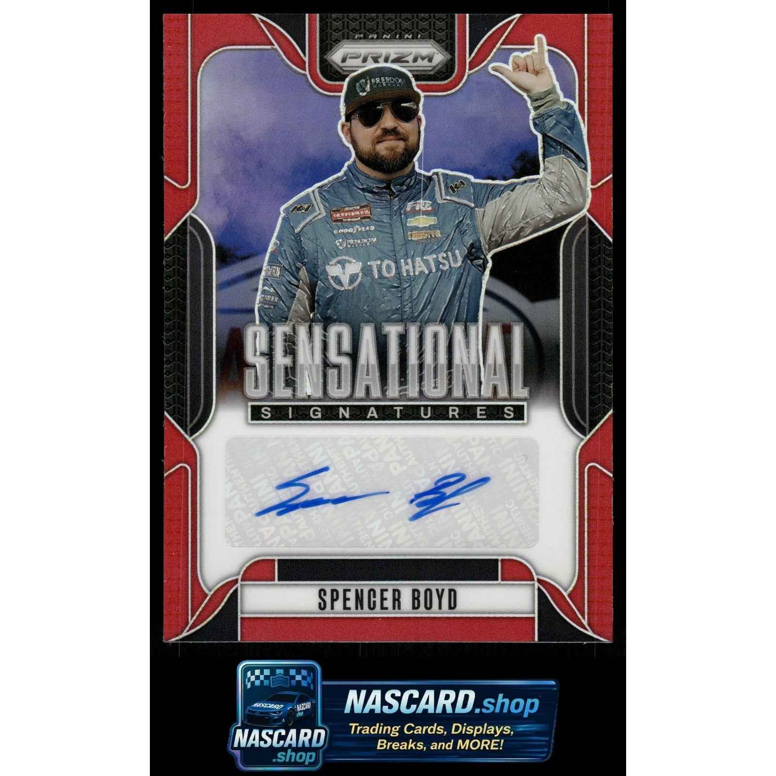 2025 Panini Prizm #SS-SBD Spencer Boyd Sensational Signatures Red #/99