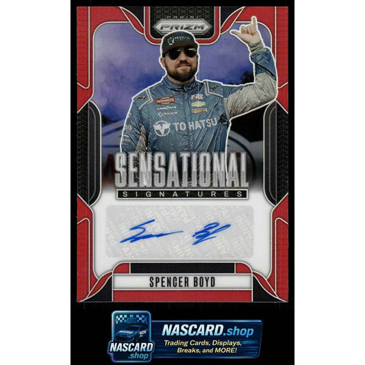 2025 Panini Prizm #SS-SBD Spencer Boyd Sensational Signatures Red #/99
