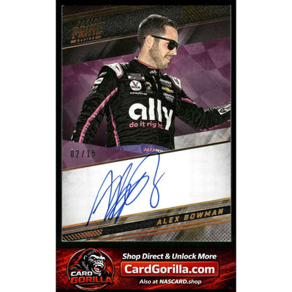 2023 Panini Prime #PS-ABO Alex Bowman Prime Signatures Holo Gold #/15