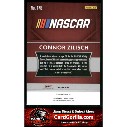 2025 Panini Prizm Throwback #178 Connor Zilisch White Sparkle RC