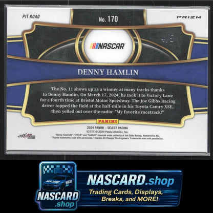 2024 Panini Select #170 Denny Hamlin Green Prizms #/5