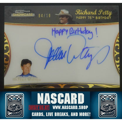 2012 Press Pass Showcase Petty 75 Birthday Gold Michael Waltrip /10 Inscription - NASCARD.shop