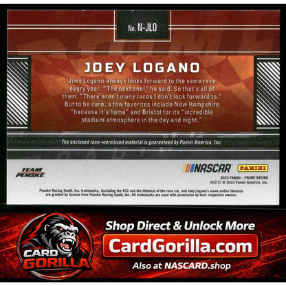 2023 Panini Prime #N-JLO Joey Logano Names Firesuits #/99