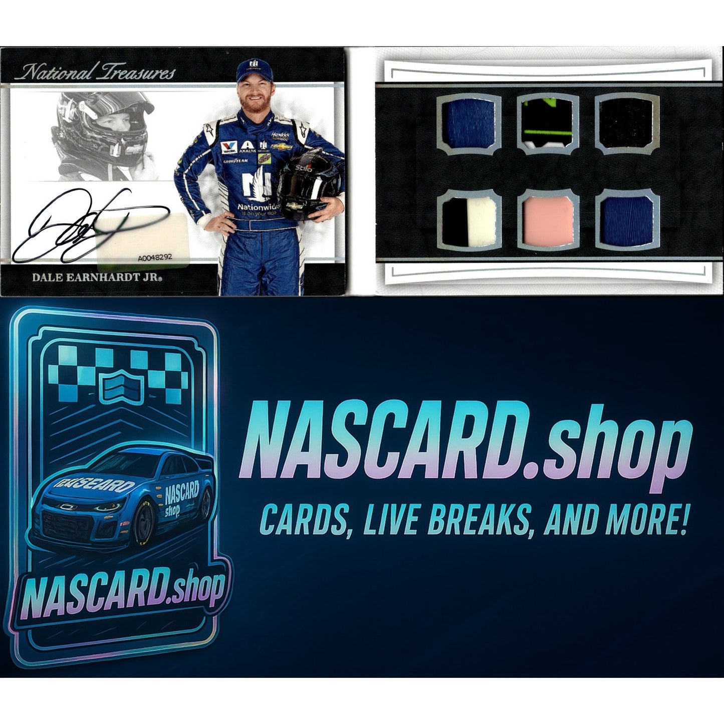 2017 National Treasures Dale Earnhardt Jr Auto Booklet 20/20 Six Patch Silver - NASCARD.shop