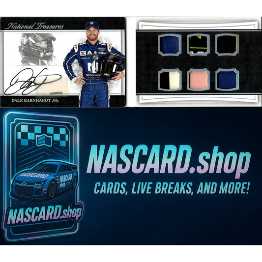 2017 National Treasures Dale Earnhardt Jr Auto Booklet 20/20 Six Patch Silver - NASCARD.shop