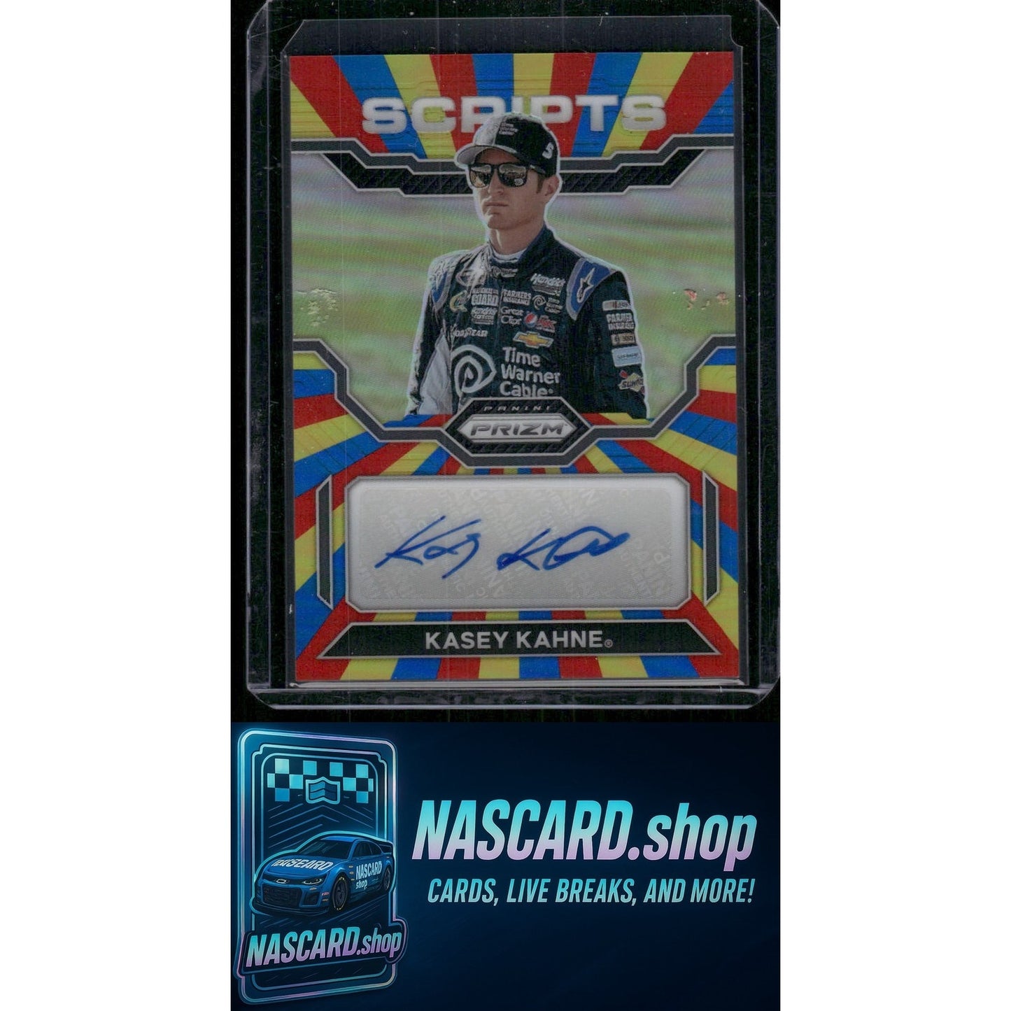 2023 Panini Prizm #S-KKN Kasey Kahne Scripts Rainbow Prizm #/24