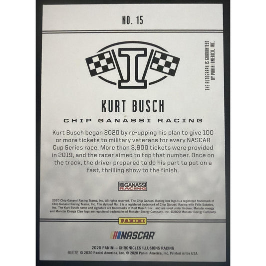 2020 Panini Chronicles Kurt Busch #15 Illusions Auto Gold 8/10