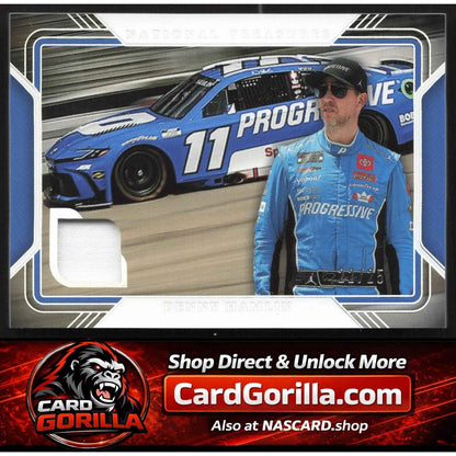 2025 Panini National Treasures #TG-DHN Denny Hamlin Track Gear Holo Silver #/25