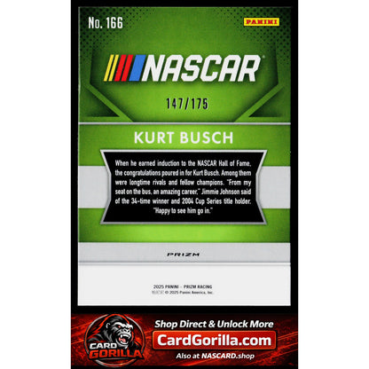 2025 Panini Prizm #166 Kurt Busch Red Power #/175