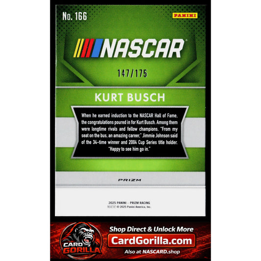 2025 Panini Prizm #166 Kurt Busch Red Power #/175