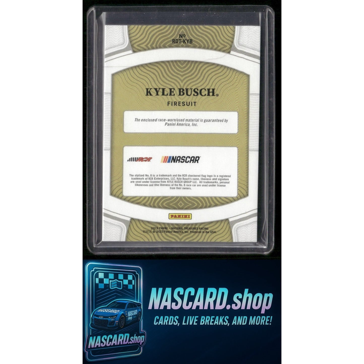 2023 National Treasures Kyle Busch Race Day Treasures Firesuits Prime #/10