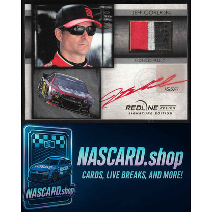 2014 Press Pass Redline Jeff Gordon Redline Relics Signature Edition Gold #/10