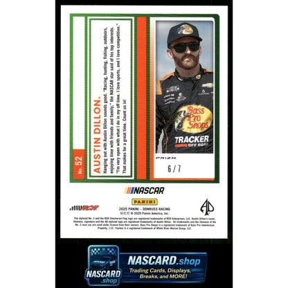 2025 Donruss #52 Austin Dillon Optic Green Swirl #/7
