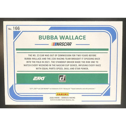 2026 Panini Donruss NASCAR Racing Bubba Wallace #166 Rides Mojo 19/25