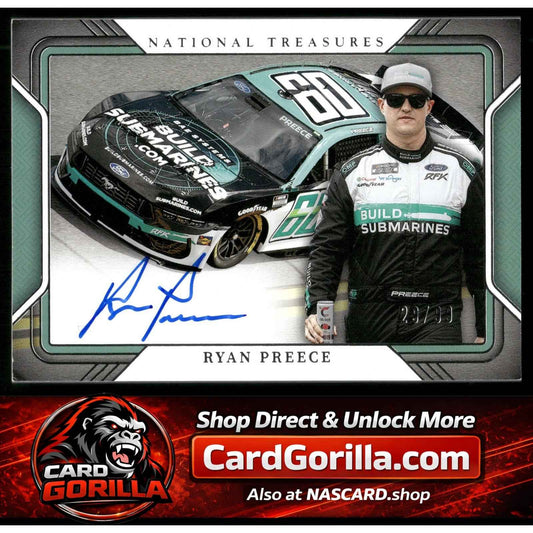 2025 Panini National Treasures #TPS-RPC Ryan Preece Track Pass Signatures #/99