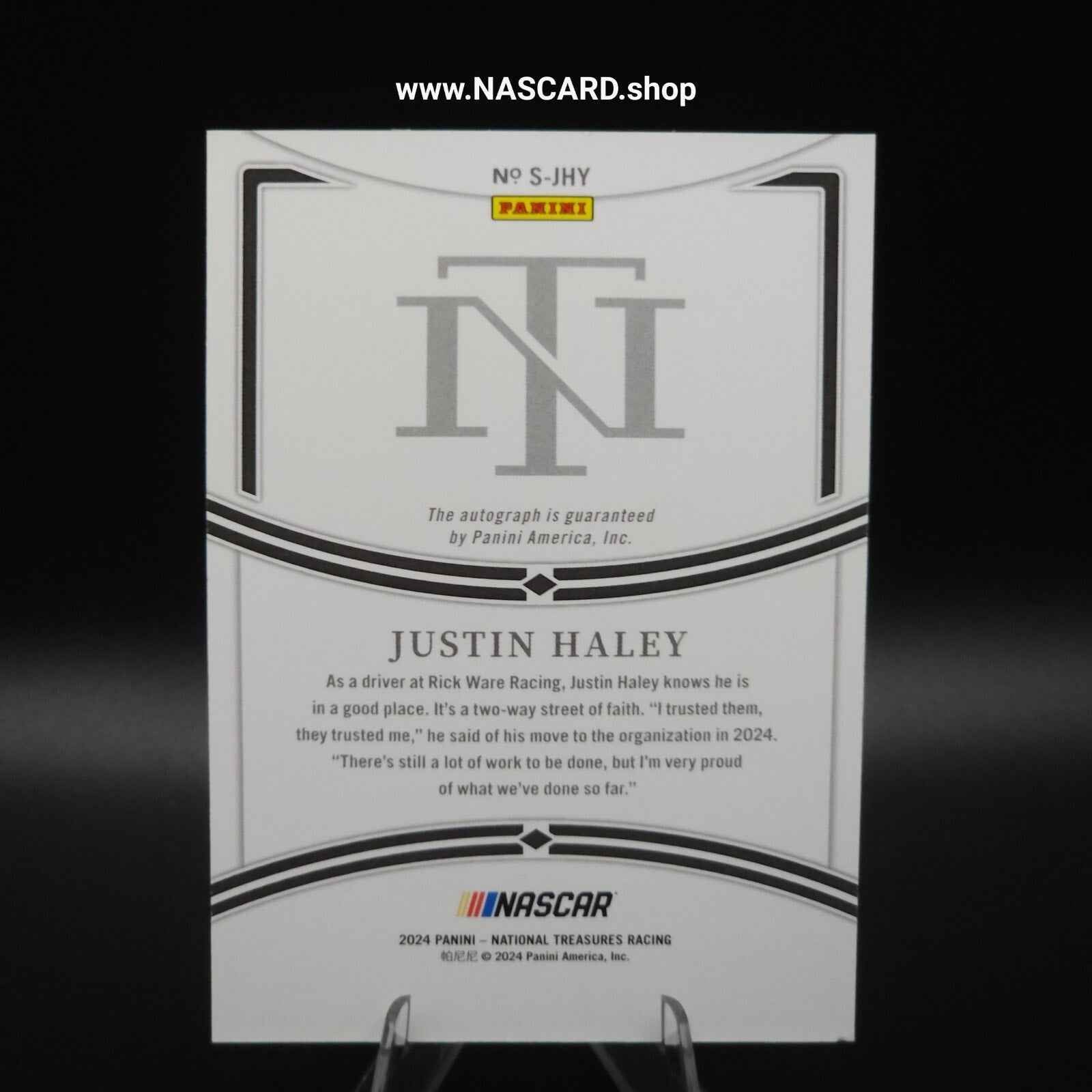 2024 Panini National Treasures Signatures Justin Haley /99 - NASCARD.shop