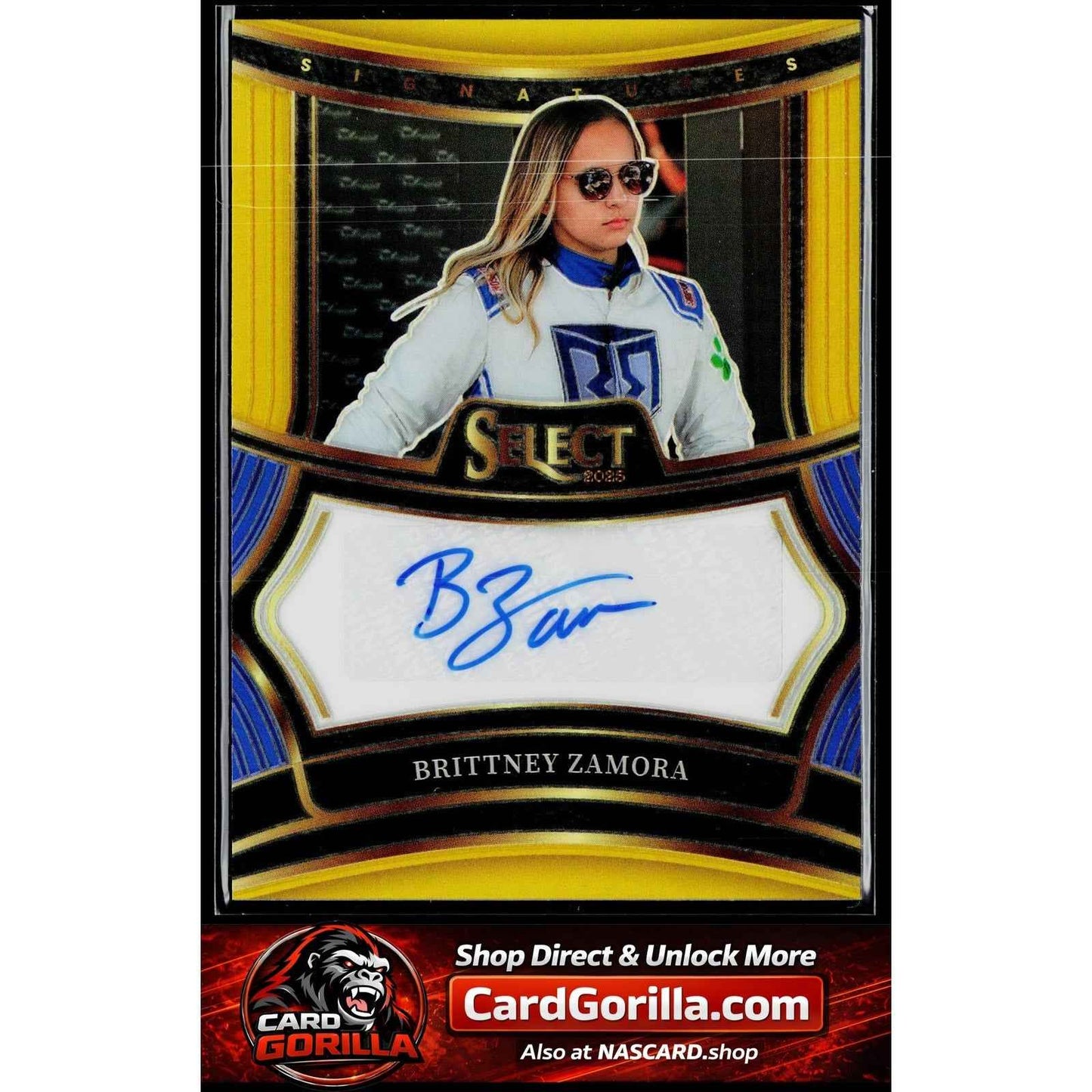 2025 Panini Select #S-BZA Brittney Zamora Signatures Gold Prizms #/10