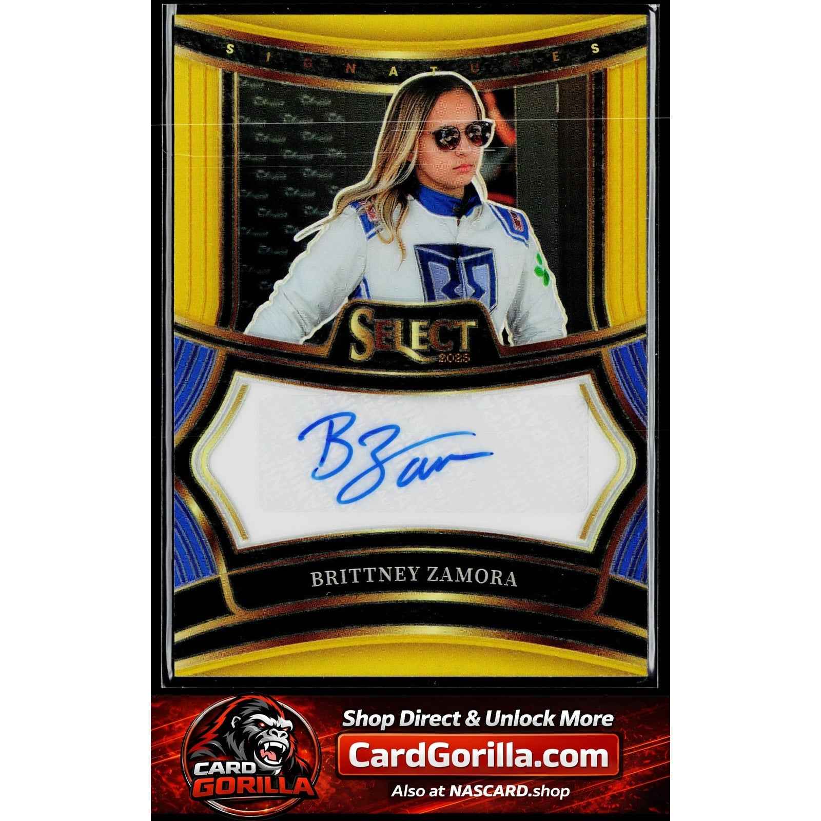 2025 Panini Select #S-BZA Brittney Zamora Signatures Gold Prizms #/10