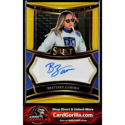 2025 Panini Select #S-BZA Brittney Zamora Signatures Gold Prizms #/10